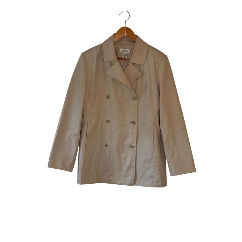 Brooks Brothers 346 Women’s Beige Double Breasted Jacket Trench Size M READ